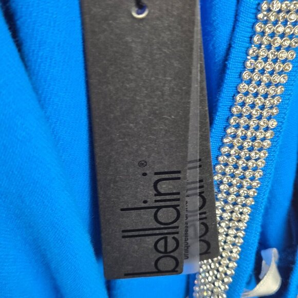 Belldini Size Large Cobalt/Royal Blue Cold Shoulder Knit with Rhinestone Accents - Picture 9 of 13
